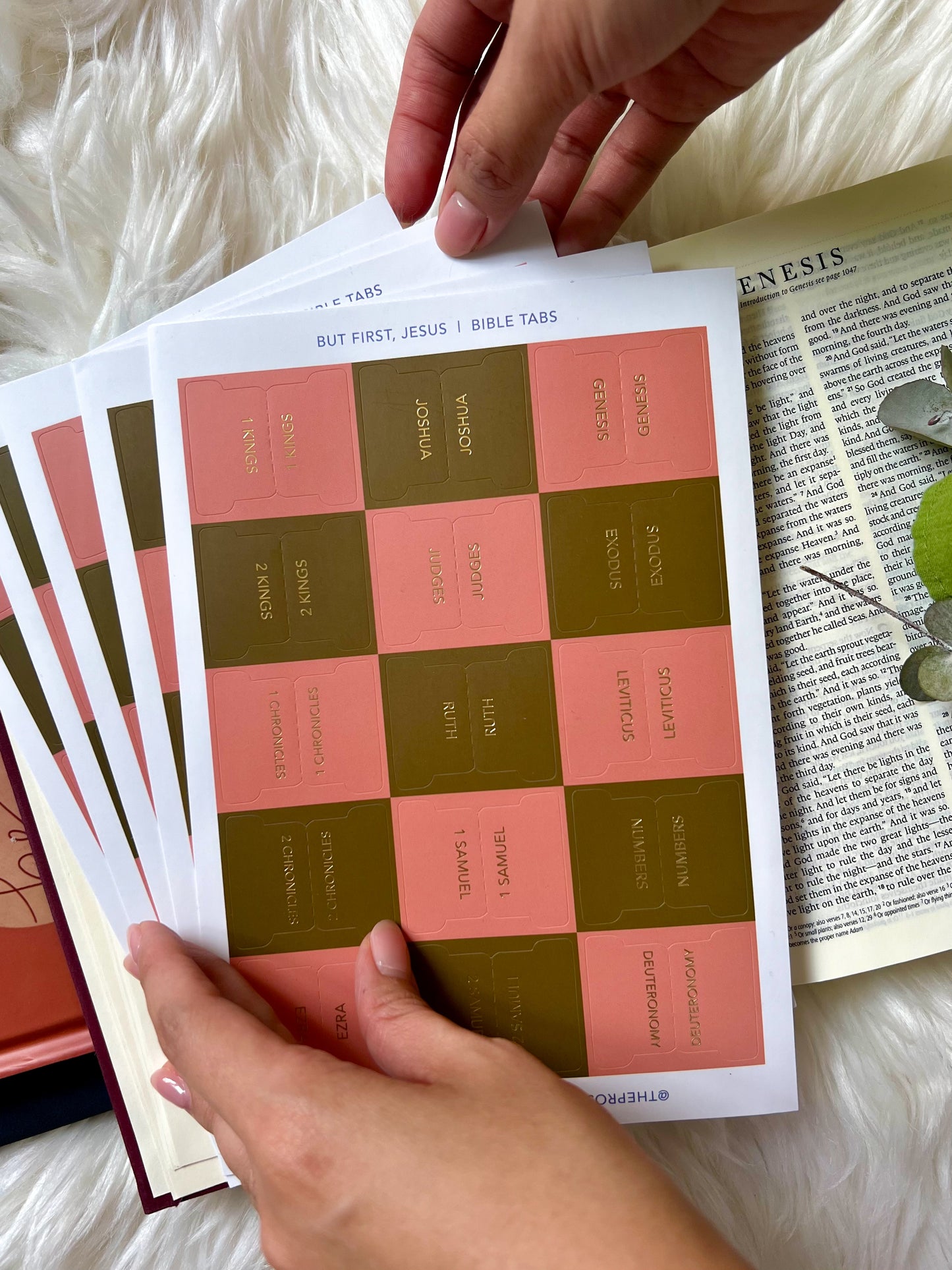 Bible Tabs | Wildflower (Pink & Olive)