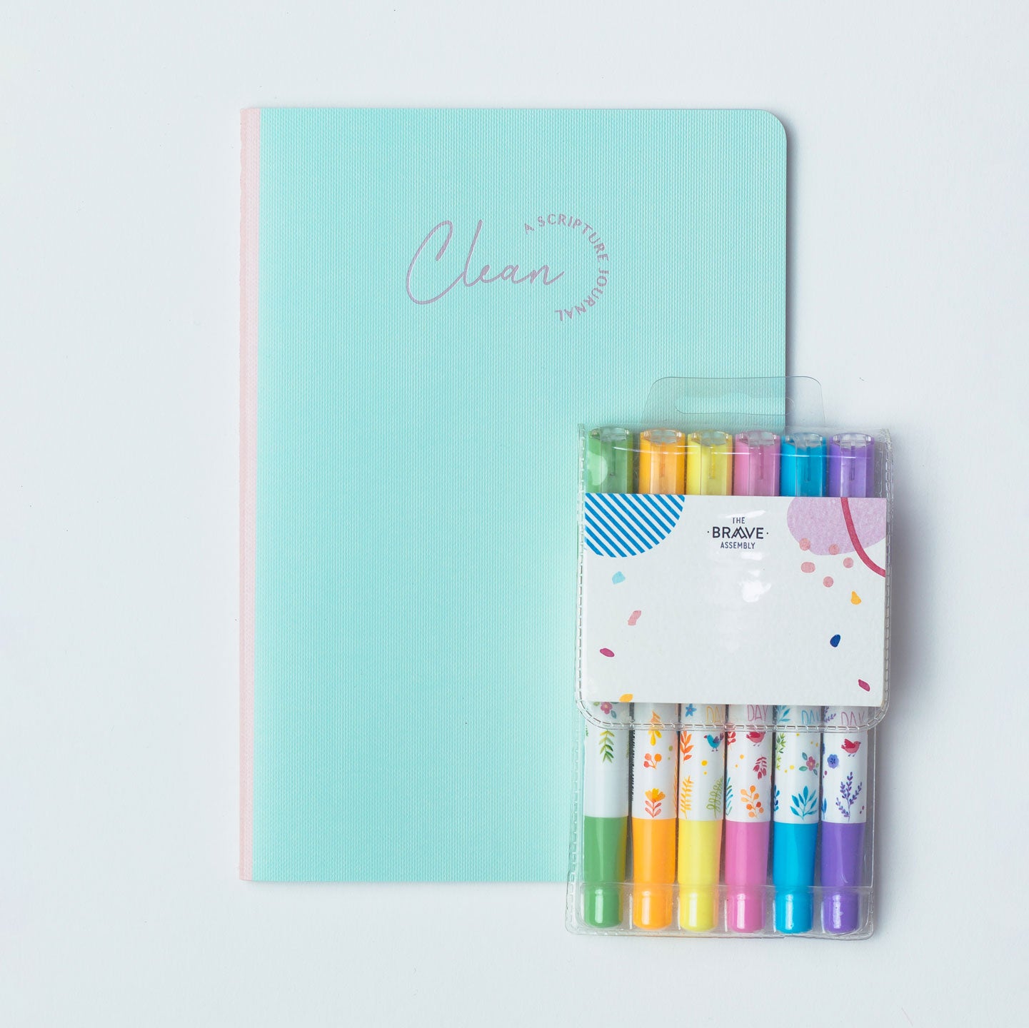 Clean Scripture Journal + Gel Highlighters Set