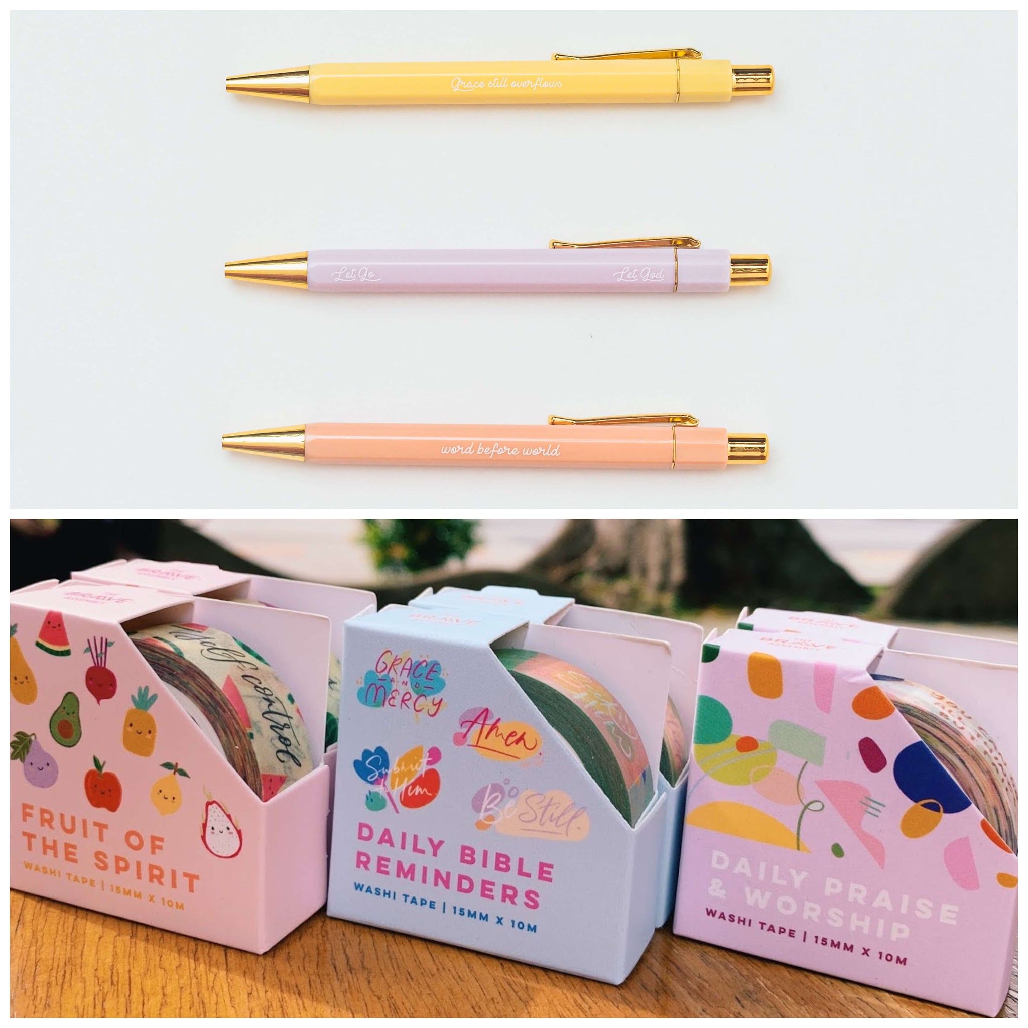 Everyday Pens & Washi Tape Set (Set of 6)